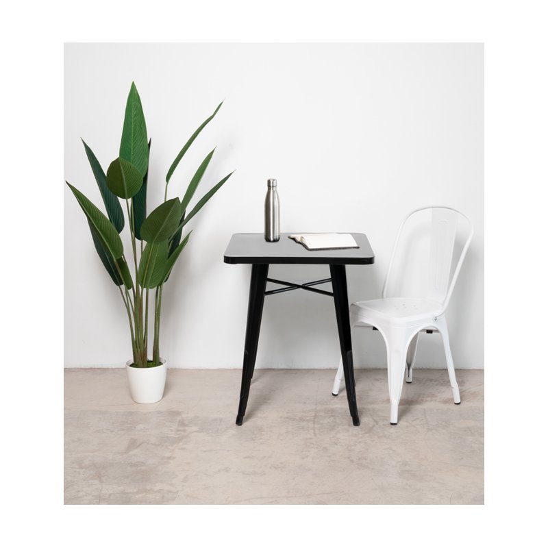 PAPERFLOW outdoor tafel URBAN, 600×600 mm, zwart, verzinkt staal